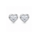 Silver Heart Stud Earrings