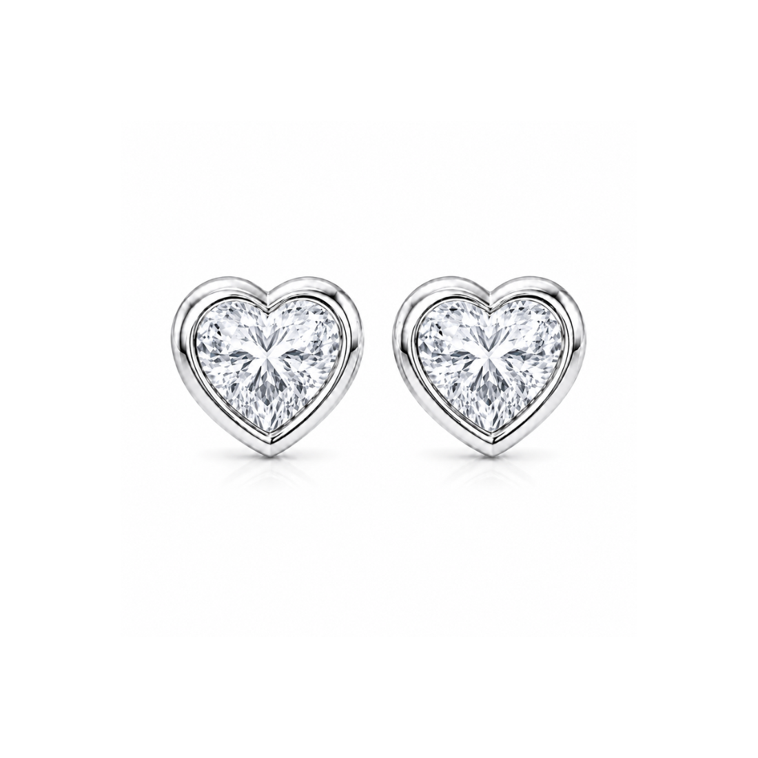Silver Heart Stud Earrings