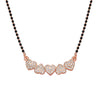 Nilu's Collection Rose Gold Plated Heart Mangalsutra With Black Bead Chain for Women