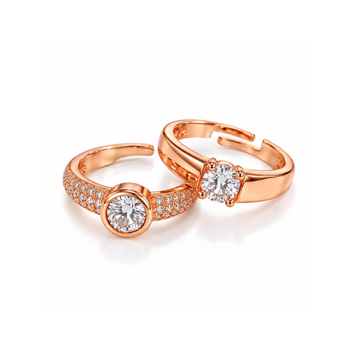 Rose Gold Couple Rings for Women & Men