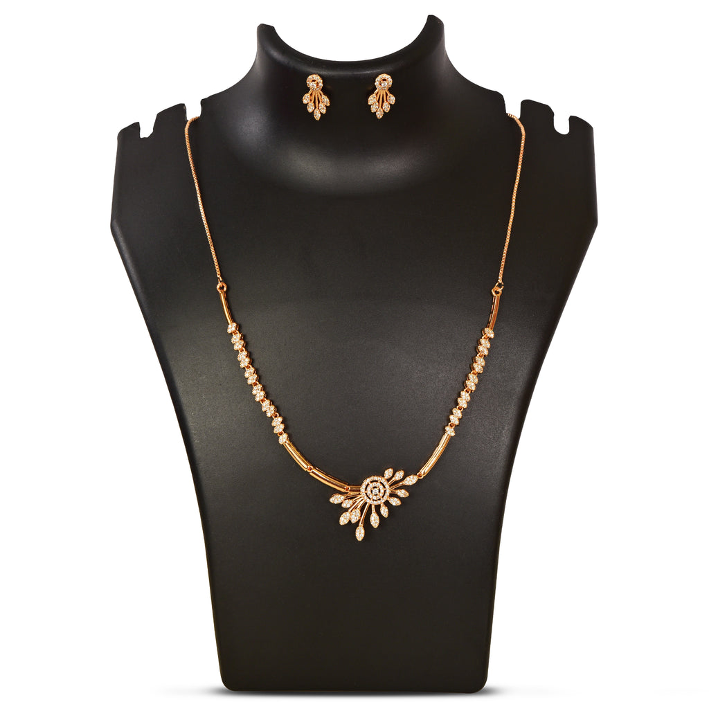 Premium Quality Rose Gold Plated Jewellery Set with AD stone | Anti Tarnish | Anti Allergy