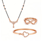 Rose Gold Heart Bracelet with Infinity Ring & Mangalsutra