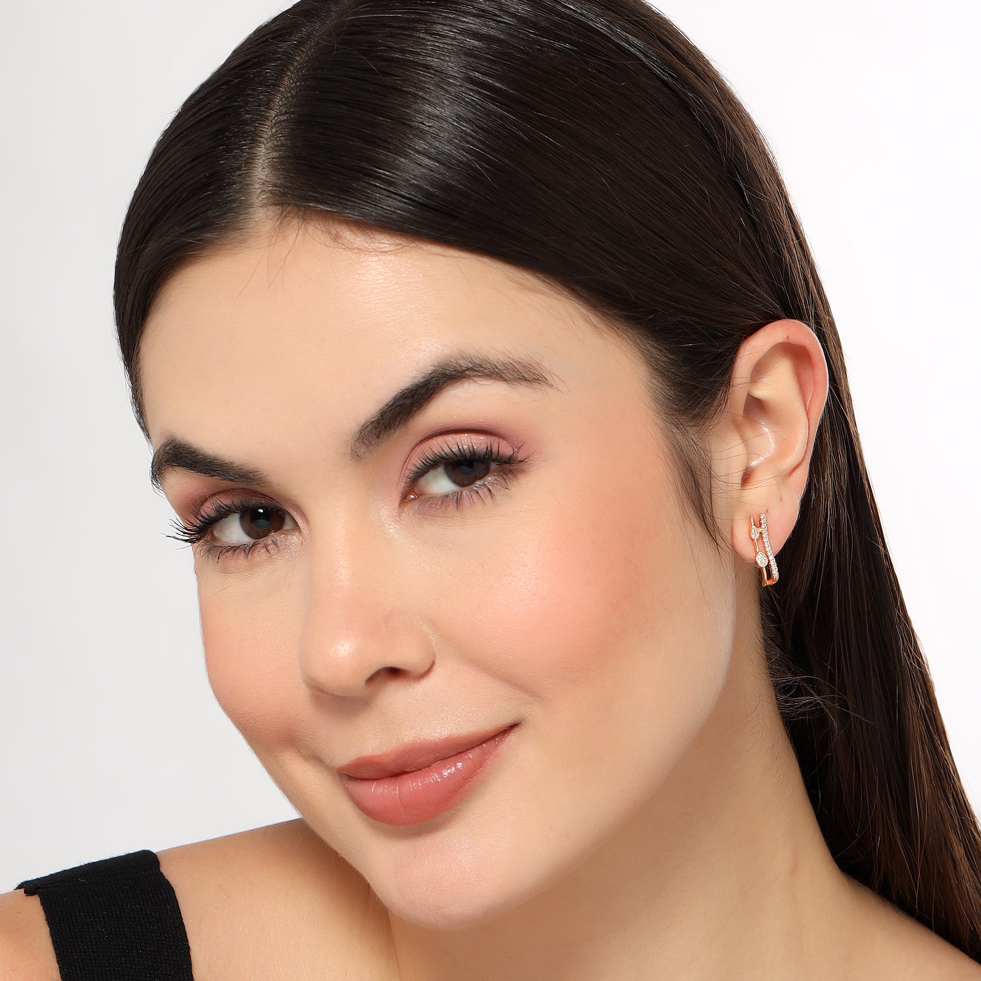Rose Gold Hoop Earrings For Women And Girls