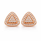 Rose Gold Triangle Stud Earrings