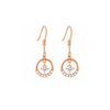 Rose Gold Circle Drop Earrings for Women