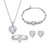 Silver Plated White Heart Jewelry Set