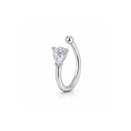 Rhodium Plated Non Piercing Nose Pin