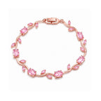 Rose Gold Plated Pink Tulip Floral Bracelet |Bracelet Size : 2.4-2.6