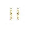 Gold Leaf Drop Earrings for Women