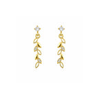 Gold Leaf Drop Earrings for Women