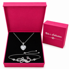 Silver Pendant & Bracelet Gift Set For Women