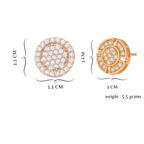 Rose Gold Circular Stud Earrings Set
