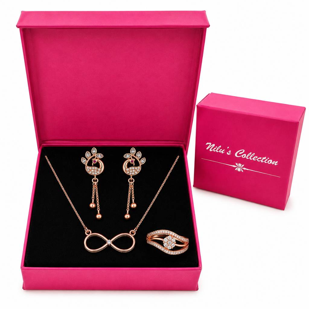 Rose Gold Jewelry Gift Set for Women