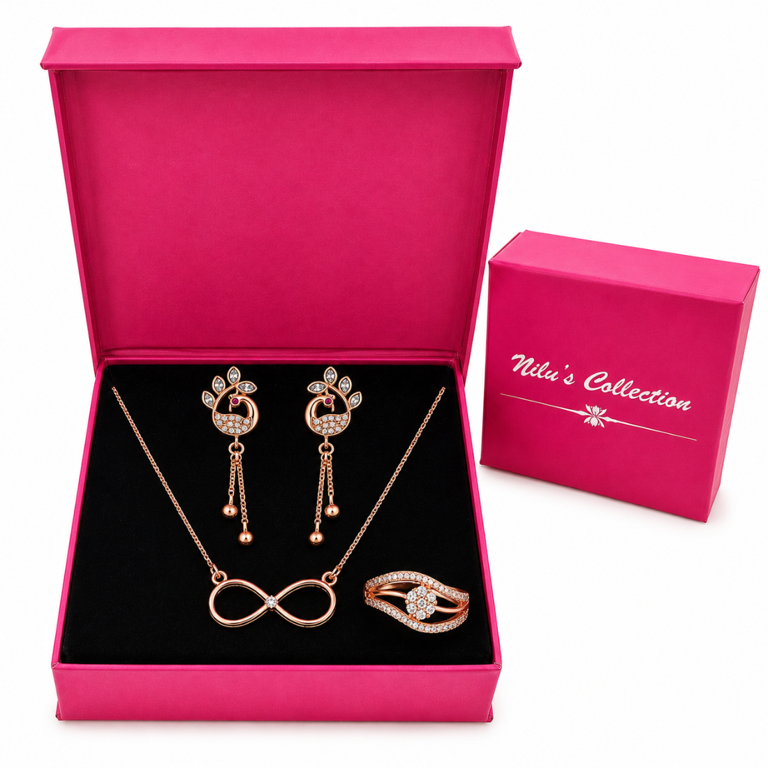Rose Gold Jewelry Gift Set for Women