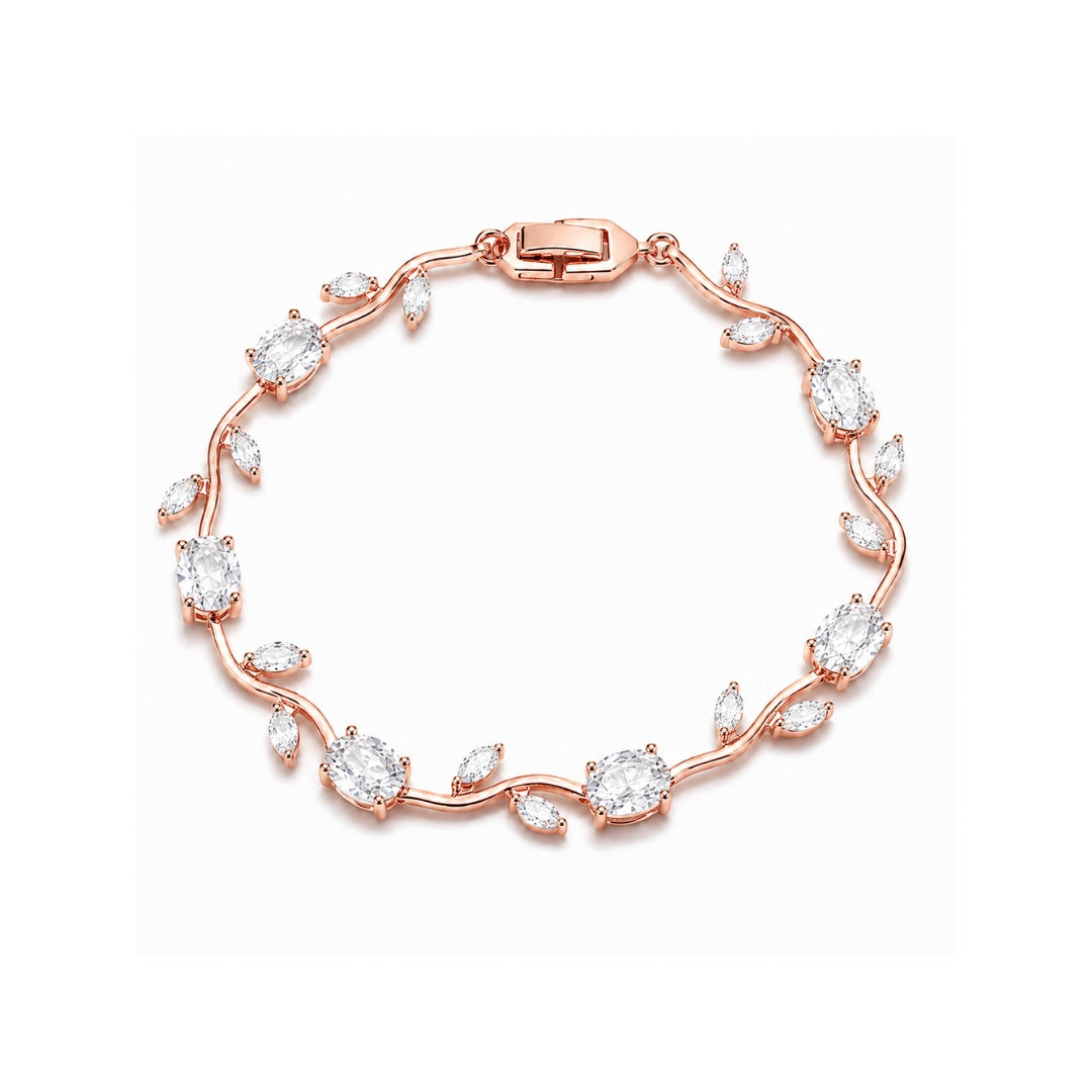 Rose Gold Plated Tulip Floral Bracelet | Bracelet Size :2.4-2.6 |