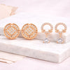 Gentle Glow Value Set| Rose Gold Plated Earrings With American Diamond For Women & Girls