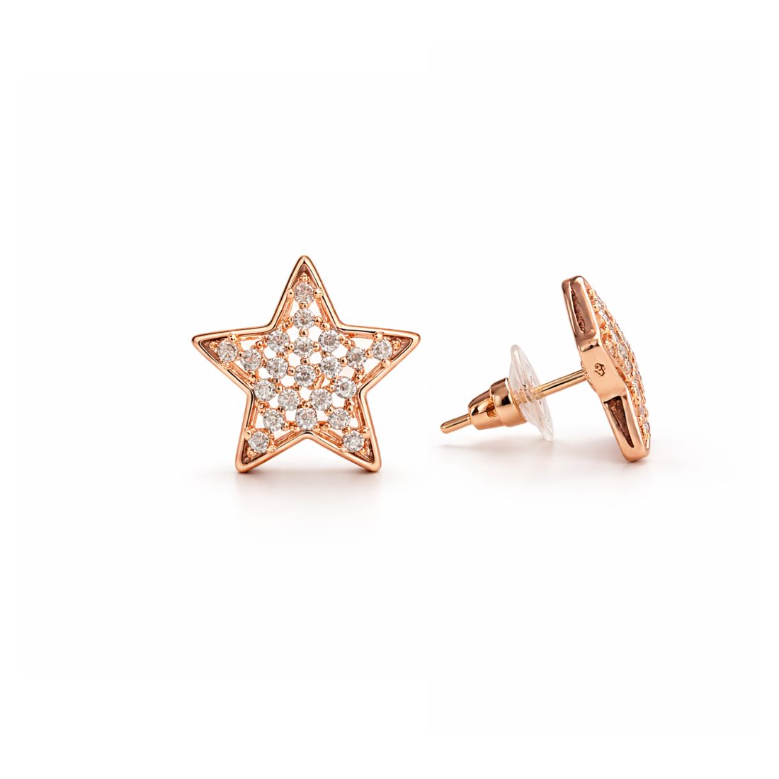 Rose Gold Star Stud Earrings