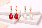 Minimal pearl drop earrings
