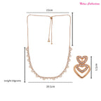 Rose Gold Plated AD Stone Necklace And Pair Of Earrings for Women | Special Occasions, Wedding, Engagement, Dating | Anti Tarnish | Gift for Her | Long Lasting Shine