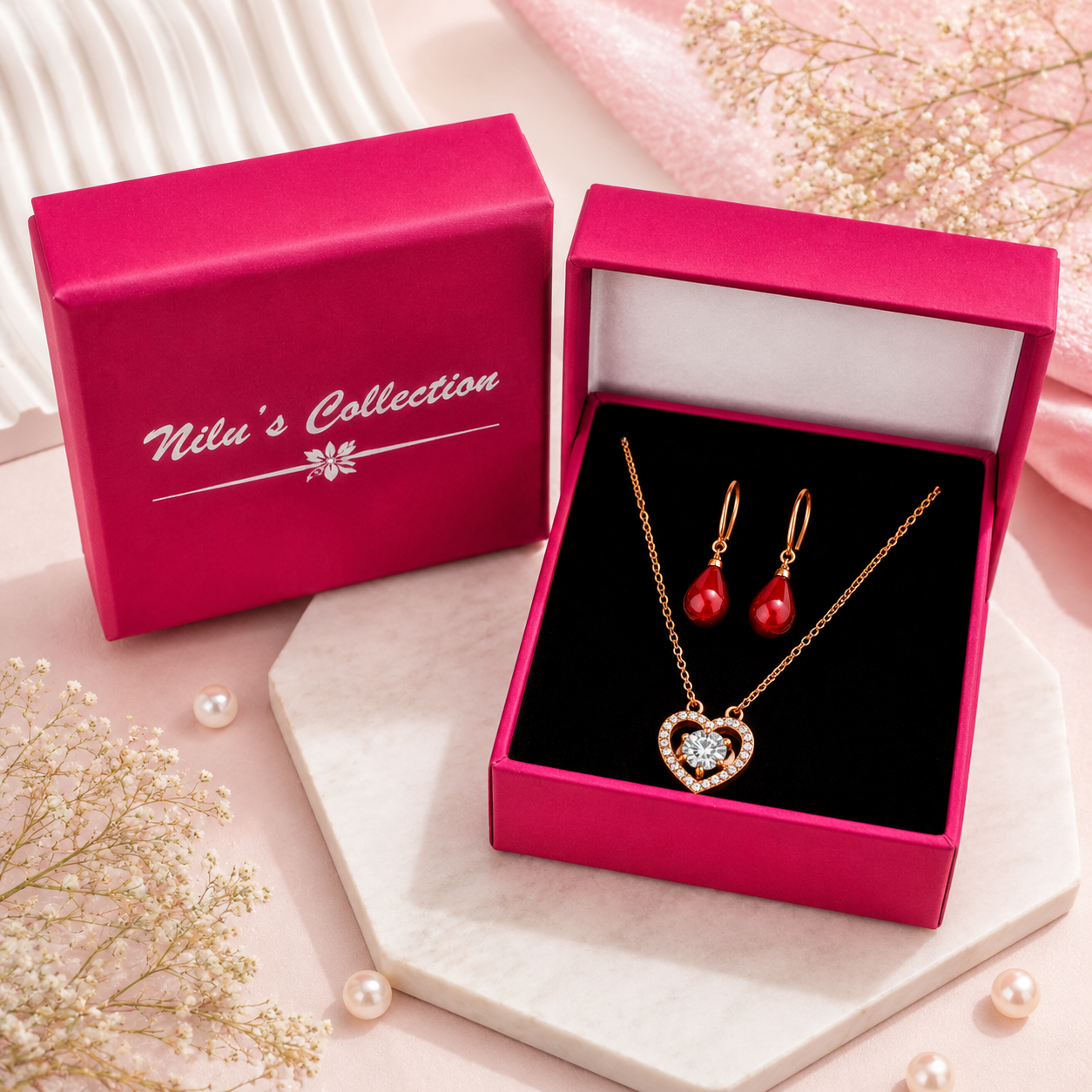 Sparkle Duo Value Set| Rose Gold Plated Stud Earring Set For Women And Girls