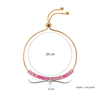 Trendy Tennis Adjustable Bracelet With American Diamond For Women & Girls | Anti- Tarnish | Anti- Allergy |Daily Wear ( Pink)