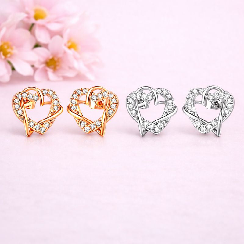 Multi Tone Set| Value Set| Heart Shape Stud Earrings Combo Set For Women And Girls