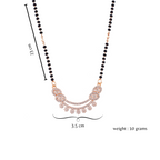 Rose Gold Plated Mangalsutra with Black Beads for Women