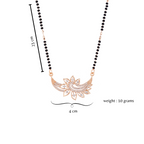 Rose Gold Plated Mangalsutra with Motif & Black Beads for Women