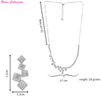 Silver-Plated cubic necklace Set with Earrings| with American diamond | for women & girl