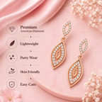 Trendy Rose gold Leaf Drop  Earrings for Women