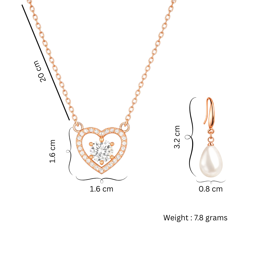 Sparkle Duo Value Set| Rose Gold Plated Stud Earring Set For Women And Girls