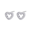 Silver Plated Sparkling Heart Studs