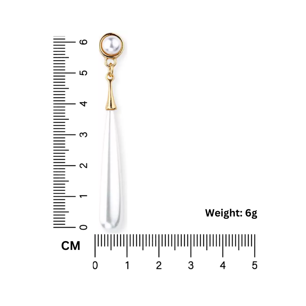 Gold Plated Pearl Water Drop Long Pearl Earrings for Girls and Women