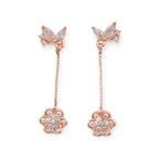 Elegant Rose Gold Floral DropEarrings  For Girls And Women