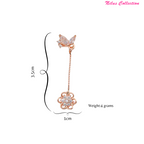 Elegant Rose Gold Floral DropEarrings  For Girls And Women