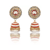 Red Lotus Shape Handcrafted Jhumka