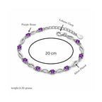 Silver Plated Purple Stone Bracelet For Women