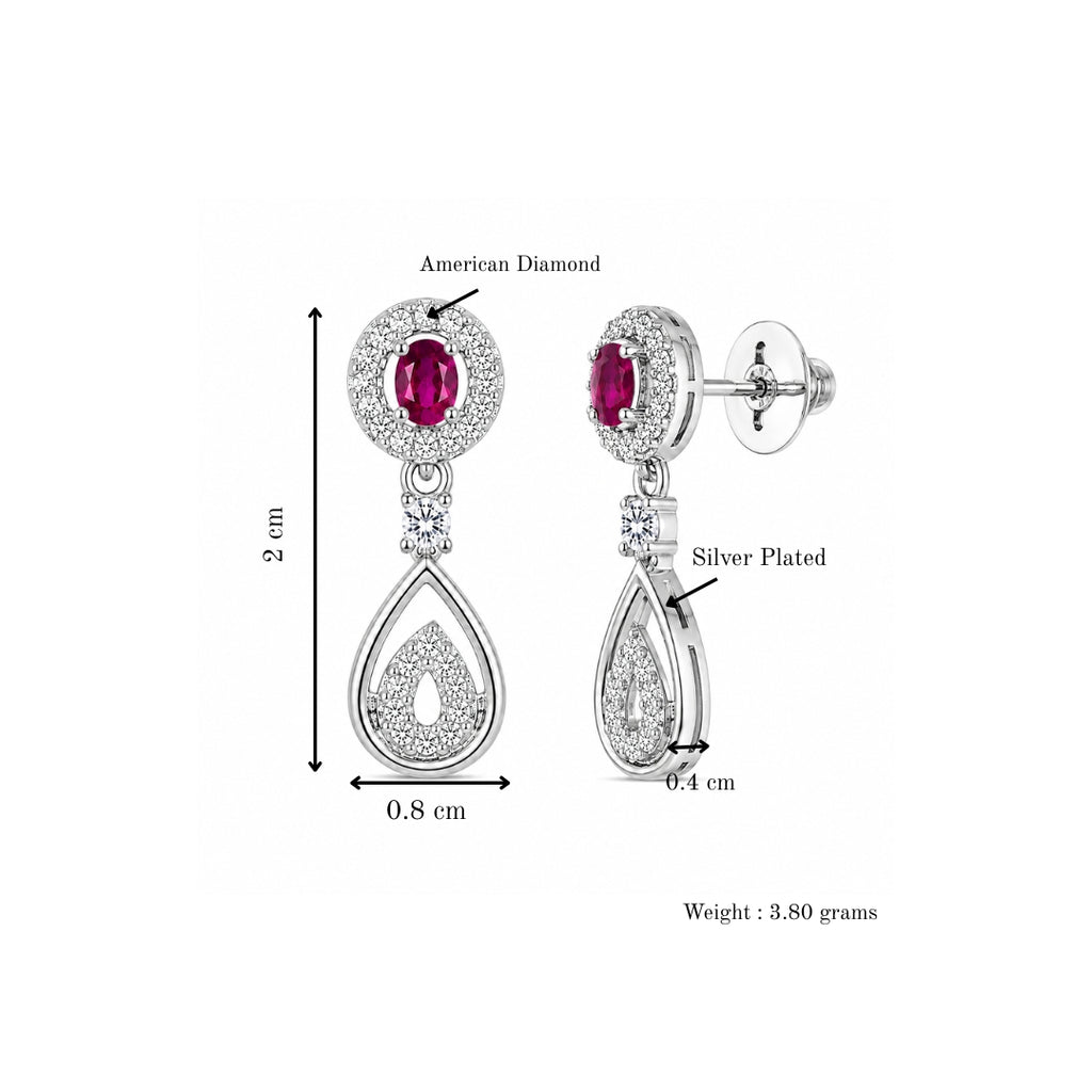 Silver Plated Teardrop Dangle Earrings