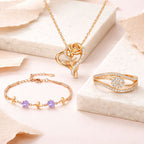 Rose Gold Floral Heart Pendant