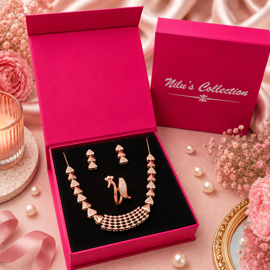 Rose Gold Gift Jewelry Set for Women
