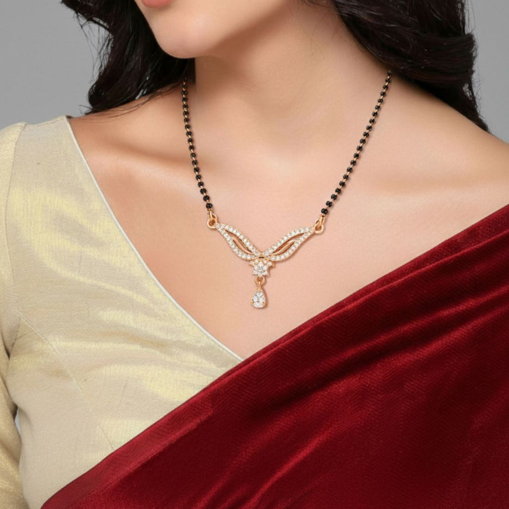 Nilu's Collection Rose Gold Plated Mangalsutra for Women