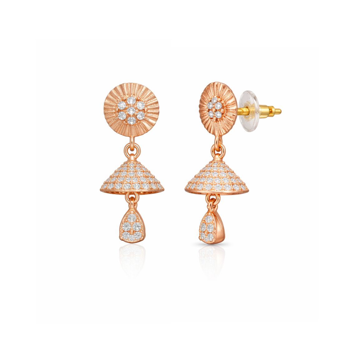 Rose Gold Jhumki Drop Earrings for Women