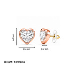 Rose Gold Heart Stud Earrings