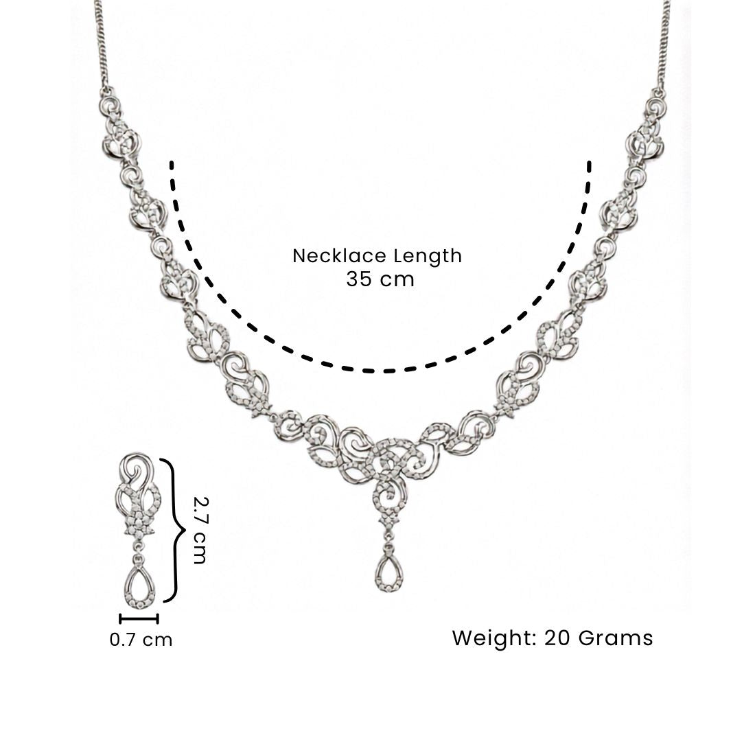 Silver Necklace Set for Women