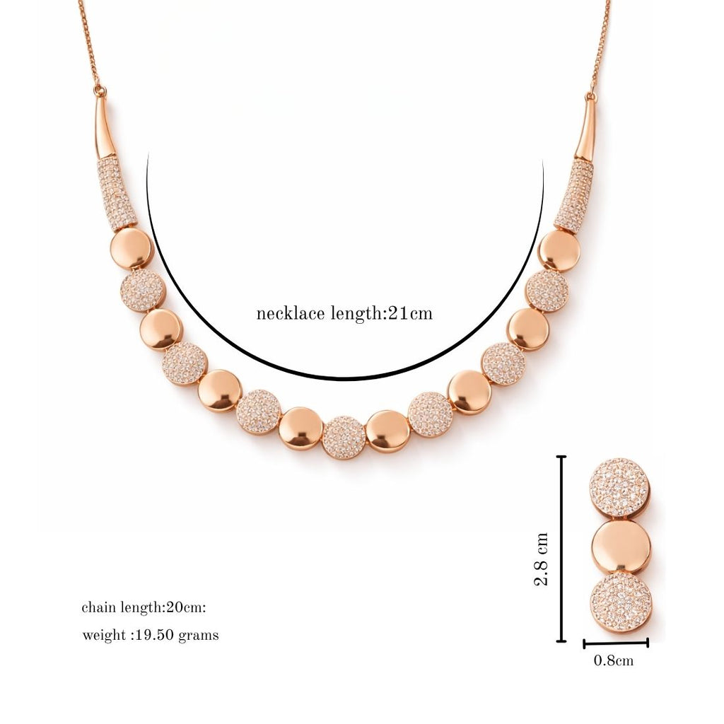 Rose Gold Necklace With Earrings