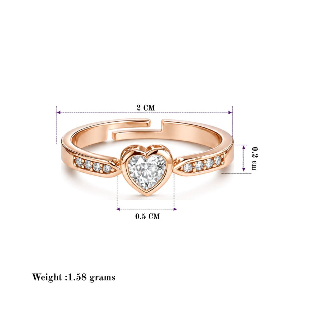 Rose Gold Heart Finger Ring