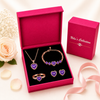 Rose Gold Purple Heart Jewelry Set