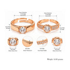 Rose Gold Couple Rings for Women & Men