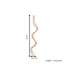 Spiral Threader Earrings for Women, Twisted Spiral Drop Dangle Earrings, Unique Minimal Everyday Earrings (Rose Gold)