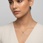 Rose Gold Drop Pendant Necklace for Women